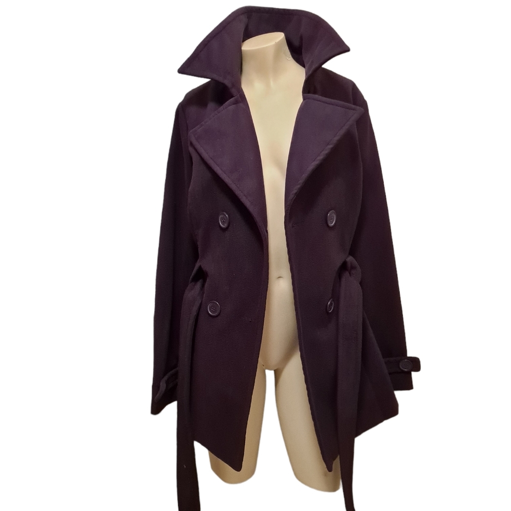Jou Jou double breasted purple pea coat with larger lapel